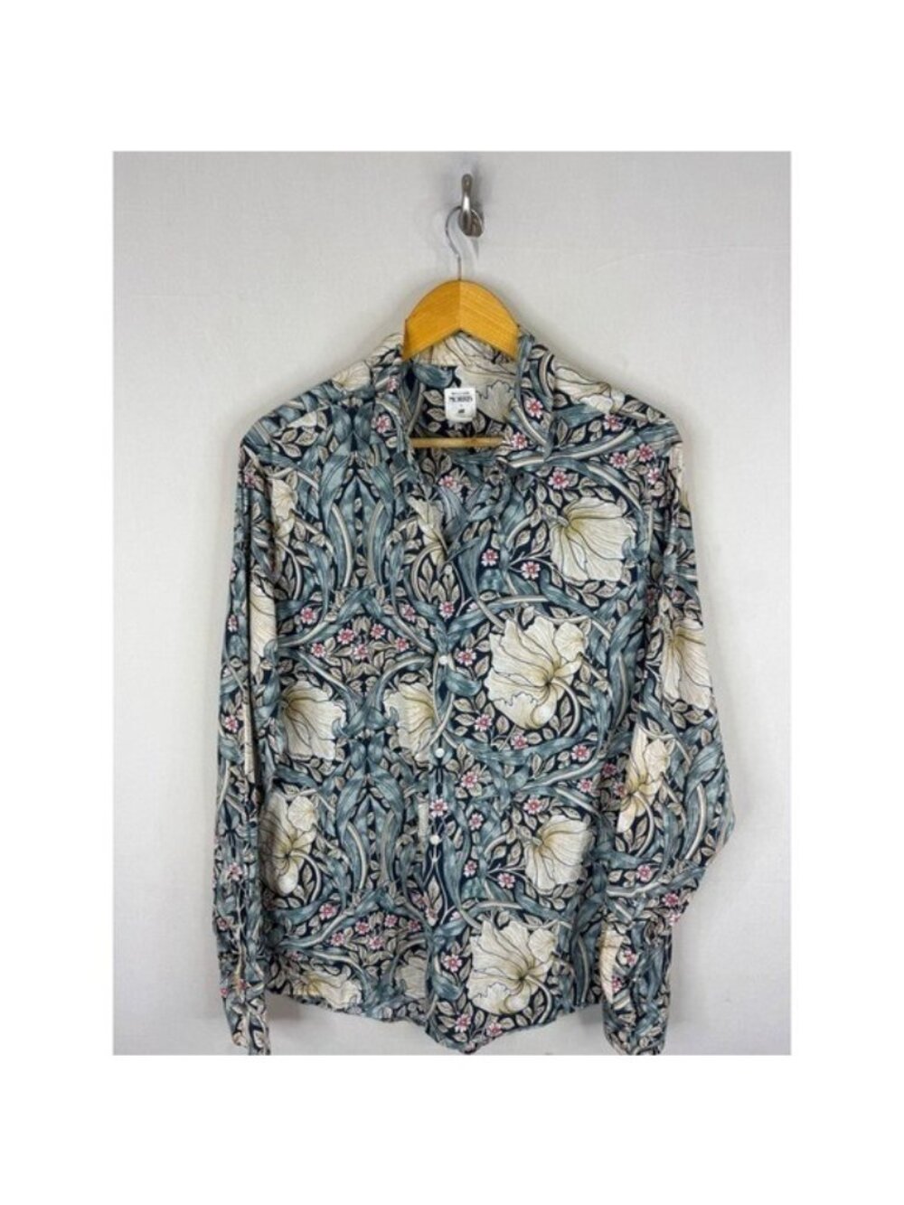 William Morris x H&M Pimpernel Floral Print Lyocell Cotton Button Down Shirt L